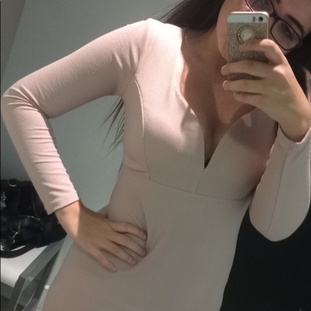 Nude body-con dress